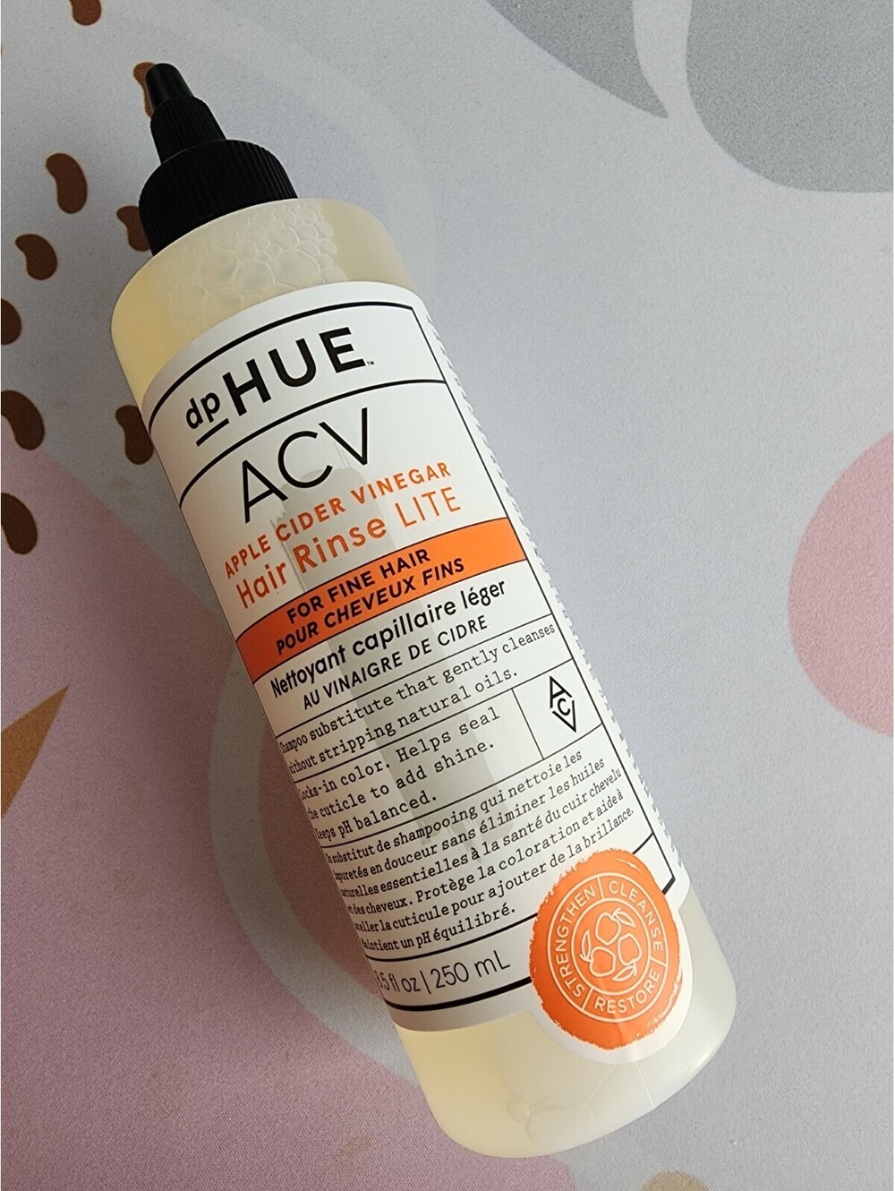 dpHUE ACV Apple Cider Vinegar Hair Rinse LITE for Fine Hair 8.5 fl oz / 250 ml